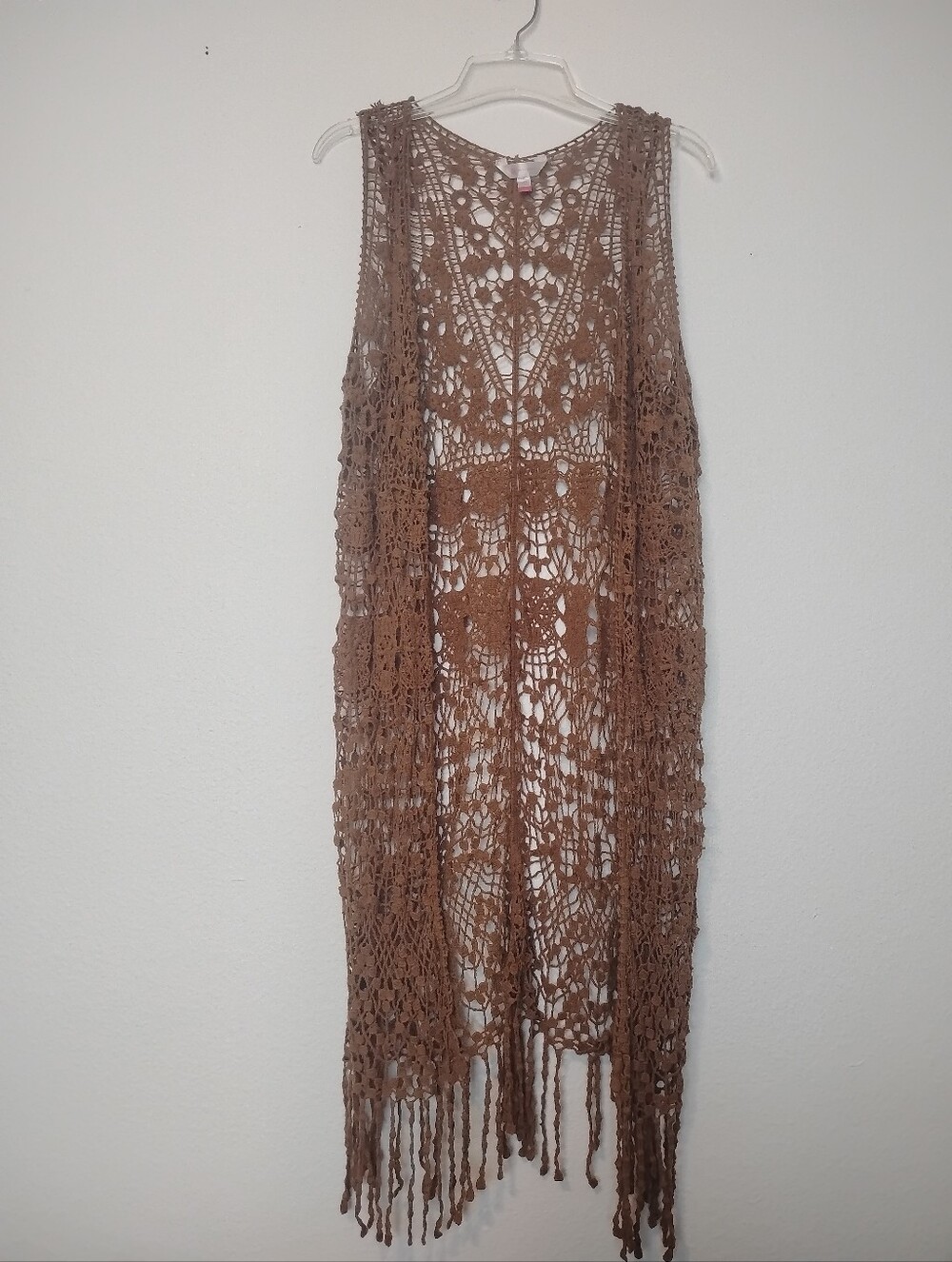 No Boundaries Boho Crochet Fringe Duster Vest